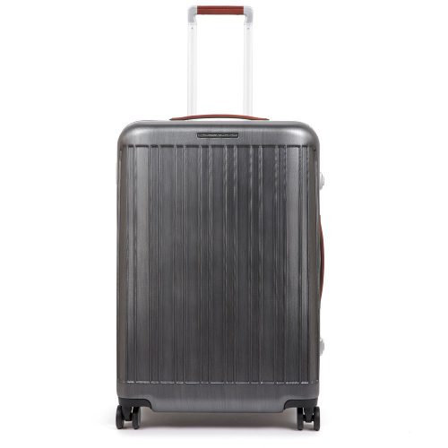 Piquadro Relyght Plus Medium Spinner 67 Dark Grey / Tobacco