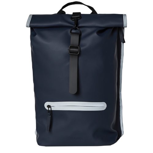 Rains Rolltop Rucksack Reflective navy reflective backpack