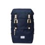Sandqvist Harald Backpack navy with natural leather backpack
