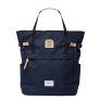 Sandqvist Roger Backpack navy with natural leather backpack
