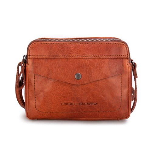 Spikes & Sparrow Compacte Schoudertas 2 Topzip Brandy