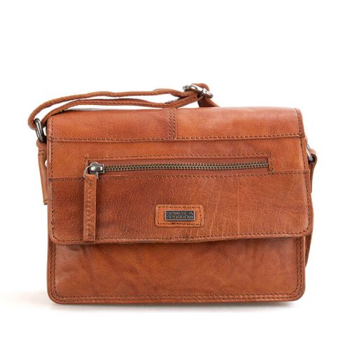 Spikes & Sparrow Crossbody Schoudertas met Overslag Brandy