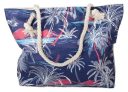 strandtas palmboom dames 44 x 35 cm polyester blauw