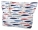 strandtas vissen dames 52 x 34 cm polyester wit/blauw