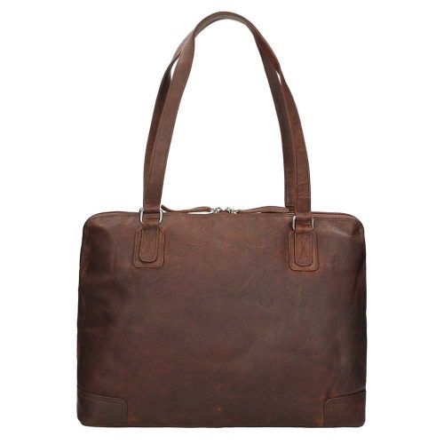 Chesterfield leren laptoptas dames 13" Flint bruin