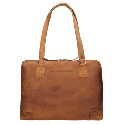 Chesterfield leren laptoptas dames 13" Flint cognac
