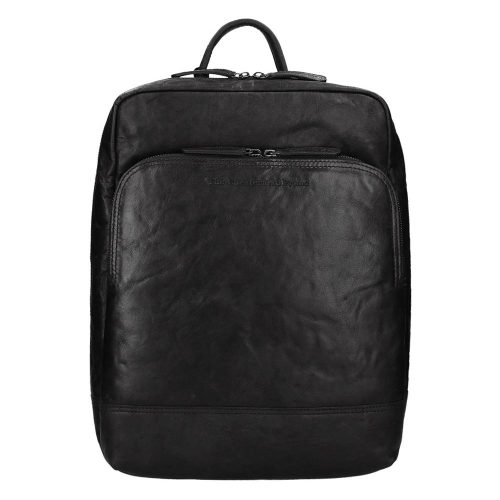 Chesterfield leren laptop rugzak Mack zwart