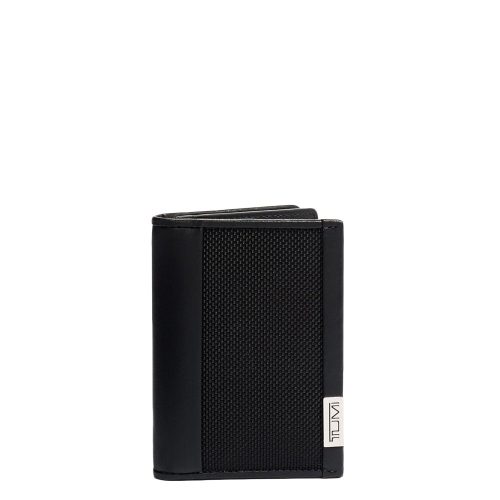 Tumi Alpha SLG Gusseted Card Case black chrome Heren portemonnee