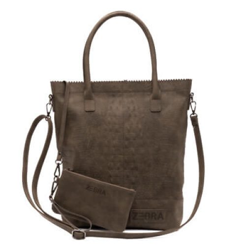 Zebra Trends Shopper met Etui Natural Bag Kartel XL Croco Army